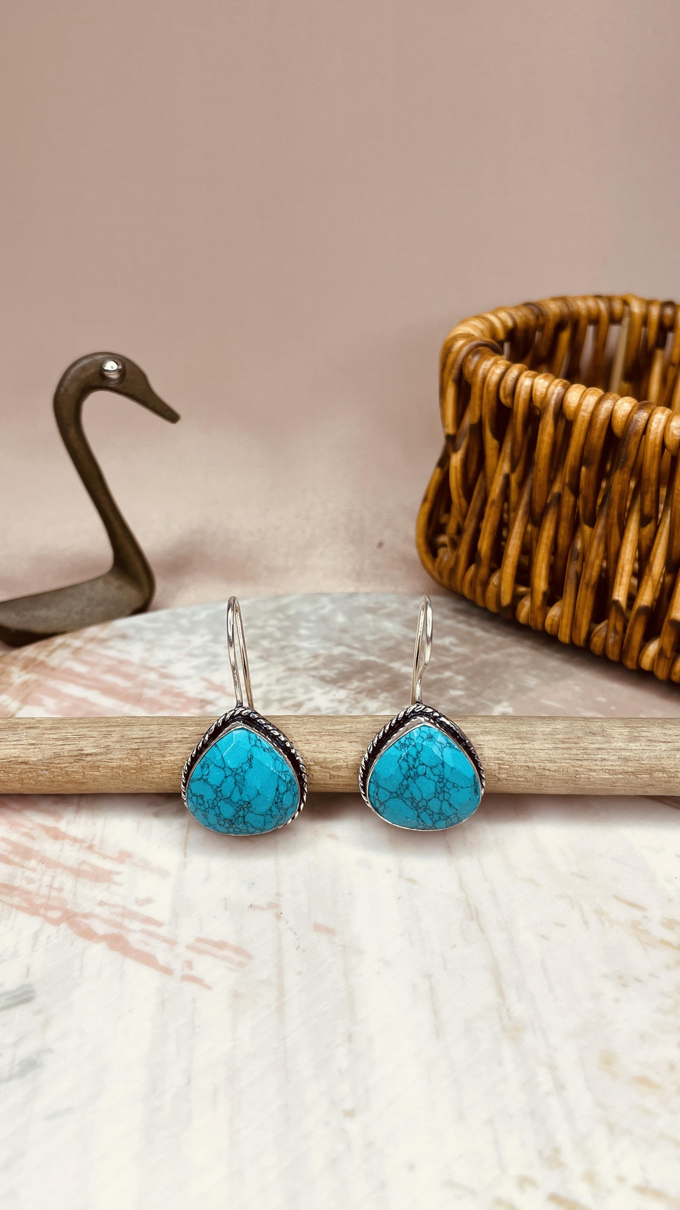 Faceted Stone Earring Turquoise