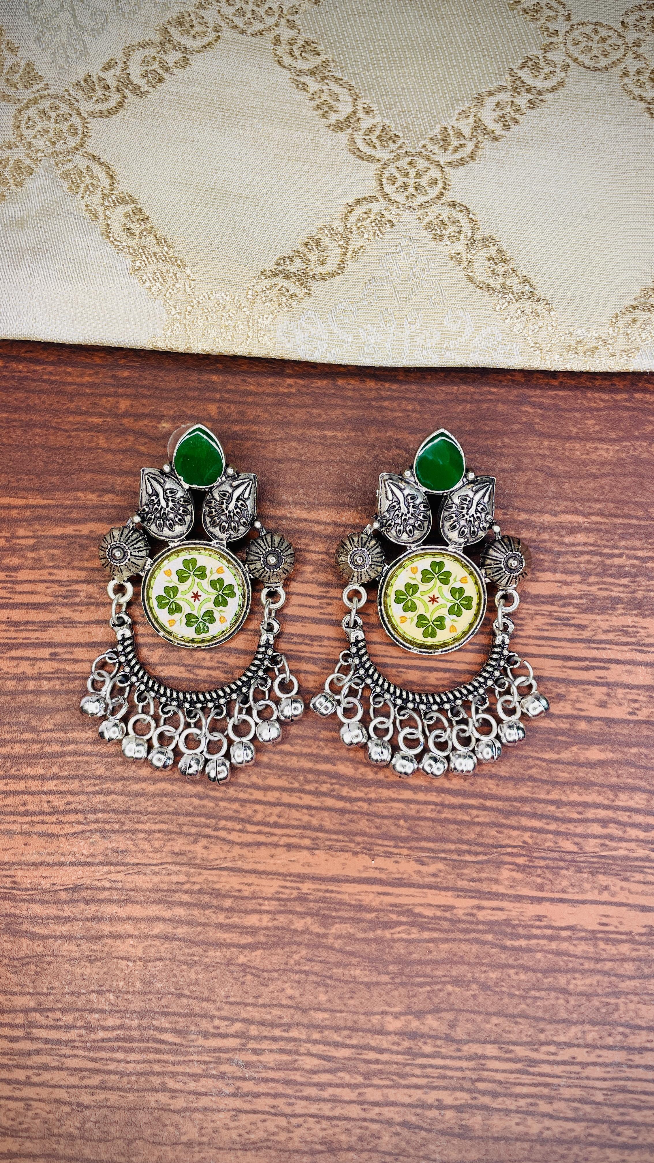 Charvi Oxidised Dangler Earrings